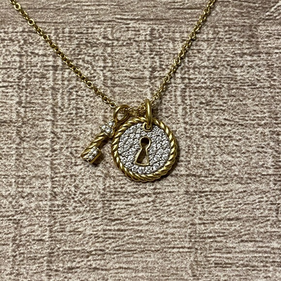 Key Charm Necklace Diamond And 8k Gold 